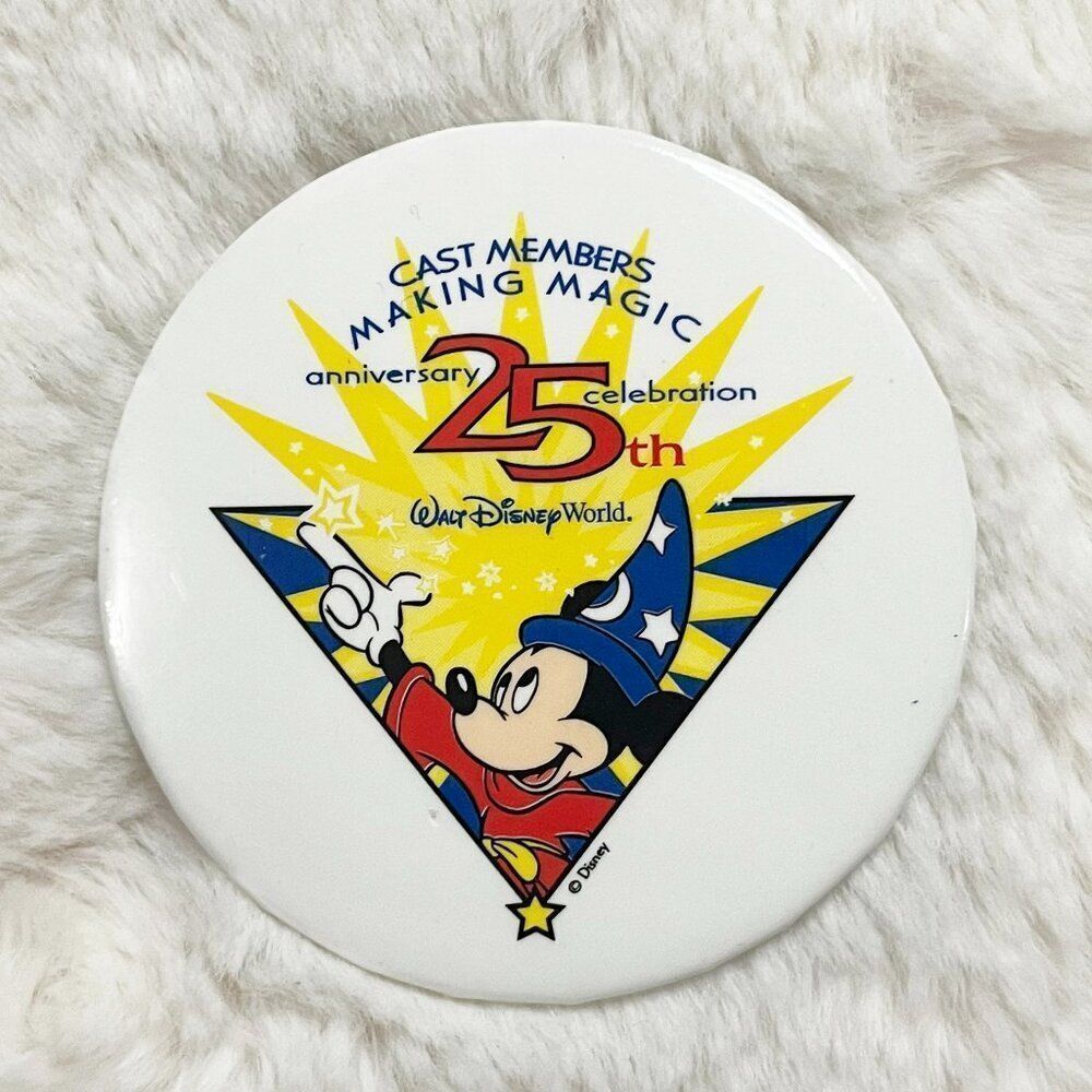 🔮 5/$25 Vintage Disney Cast Members Making Magic 25th Anniversary‎ Mickey Pin